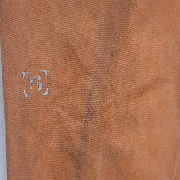 Serenede Stacked Orange Grunge Flare Pants | Men’s 32x34 | Y2K Streetwear Retro - Picture 5 of 8